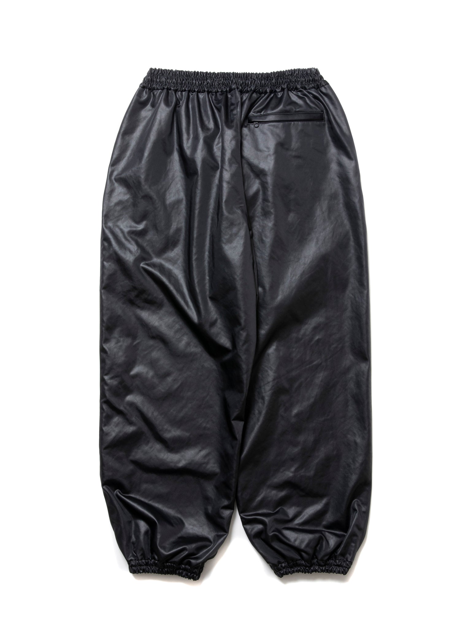 Damp Coated Satin Wide Track Pants