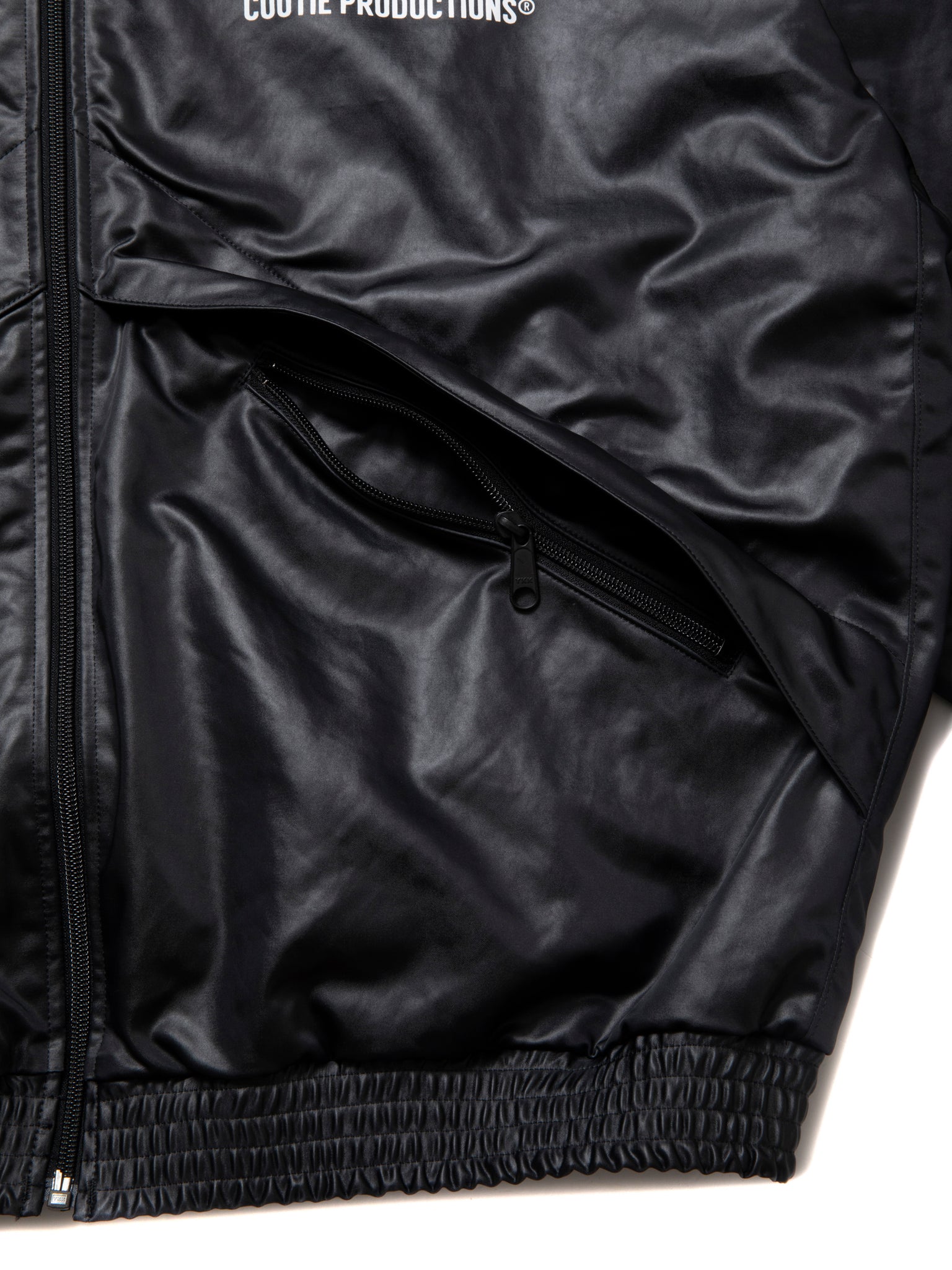 Damp Coated Satin Track Jacket