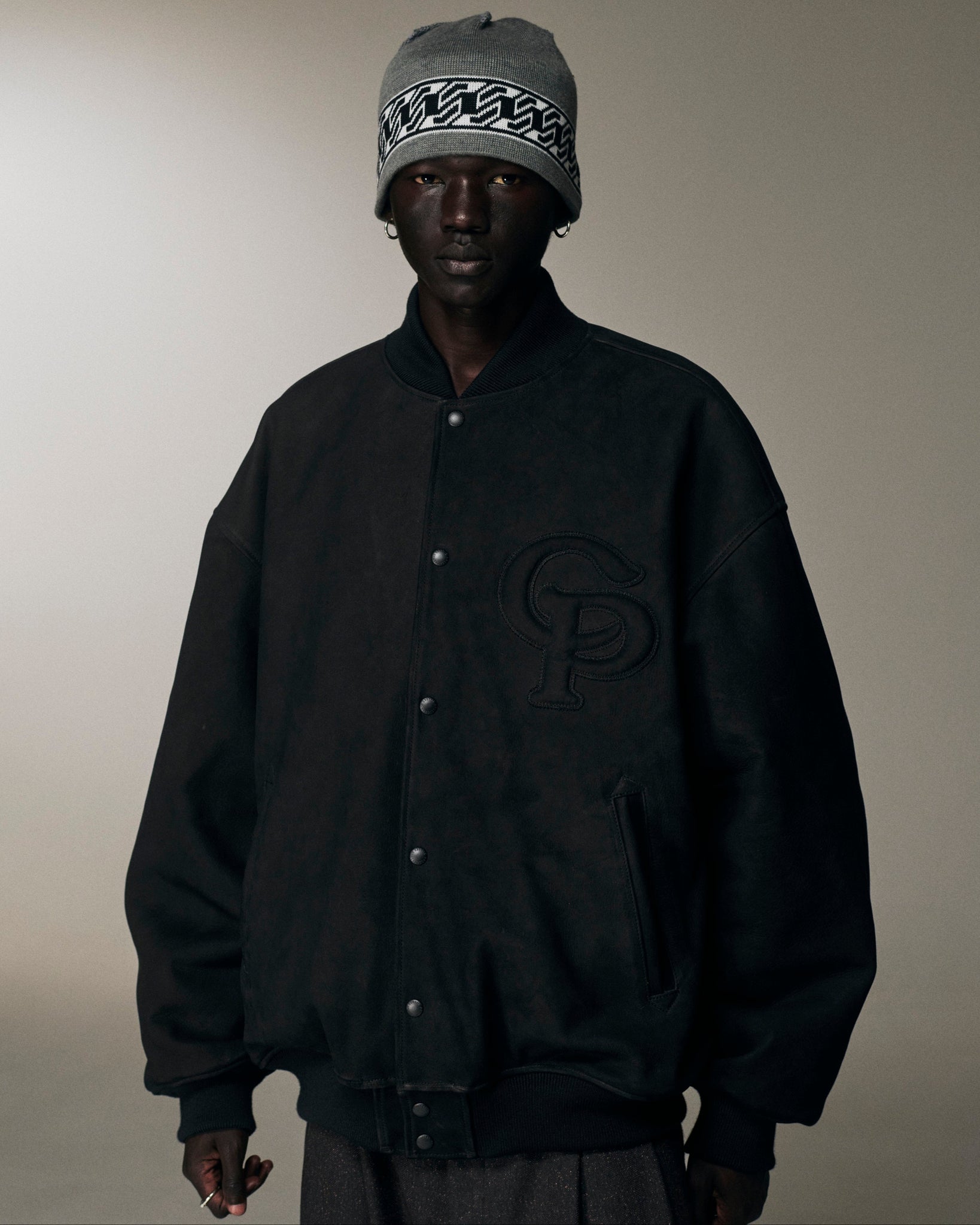 Jacquard Cuffless Beanie