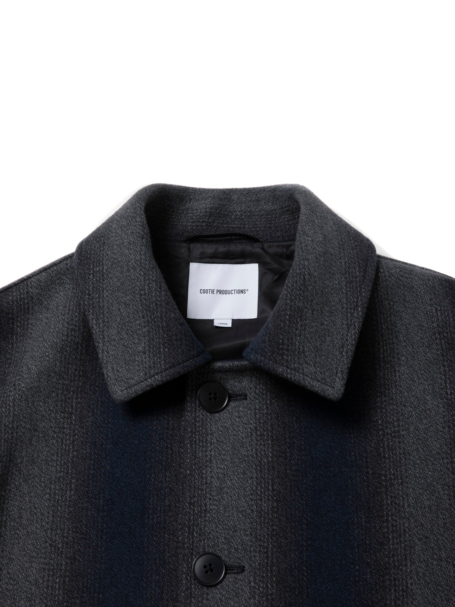 Ombre Stripe Wool Balmacaan Coat