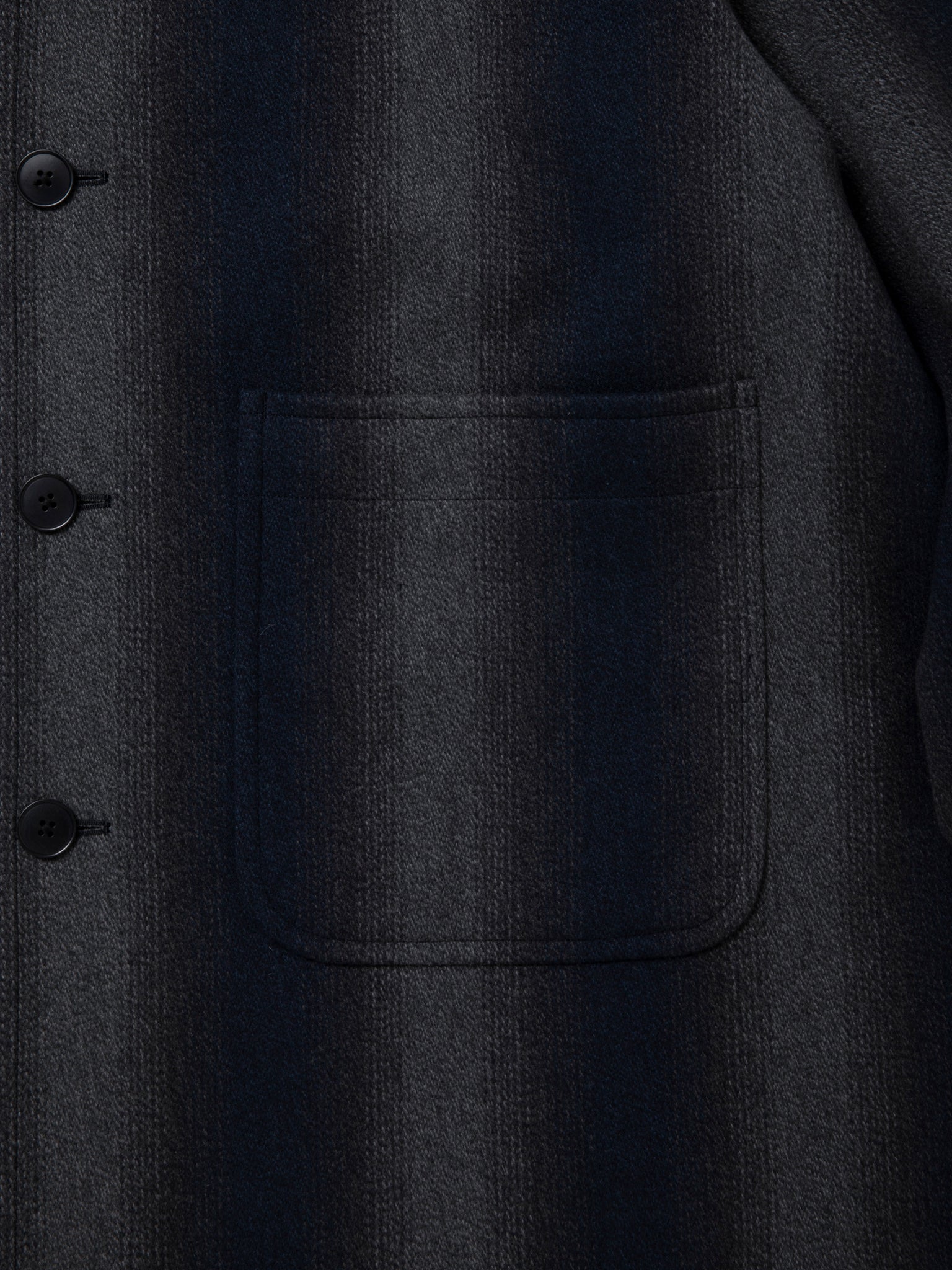 Ombre Stripe Wool Balmacaan Coat