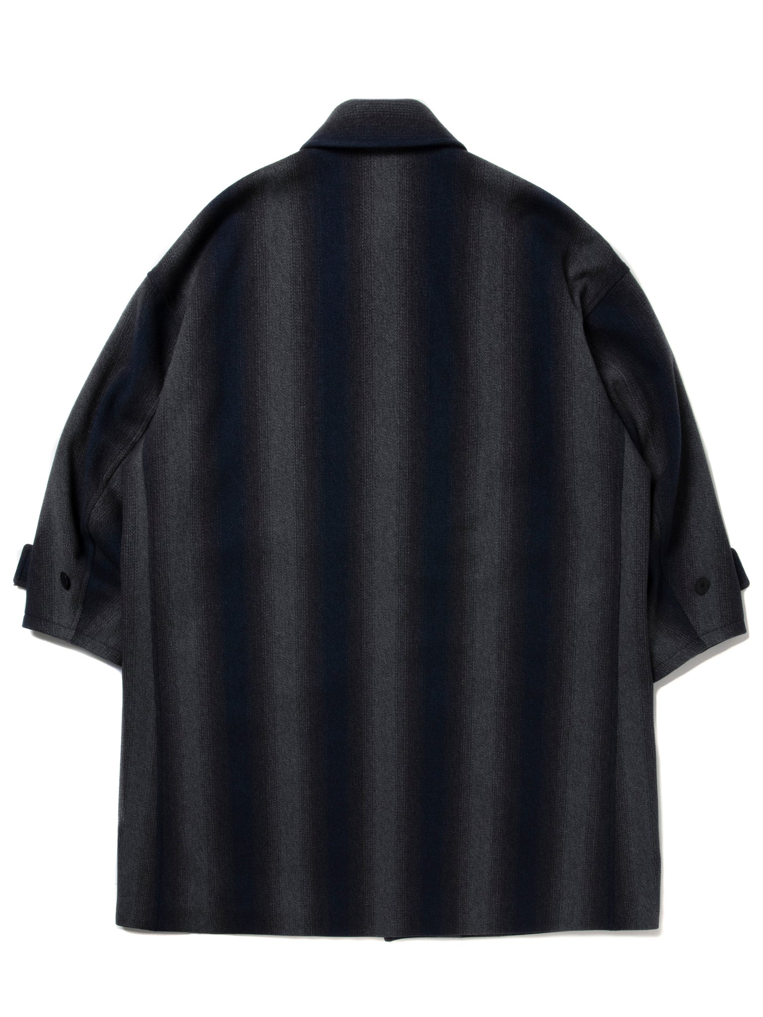 Ombre Stripe Wool Balmacaan Coat