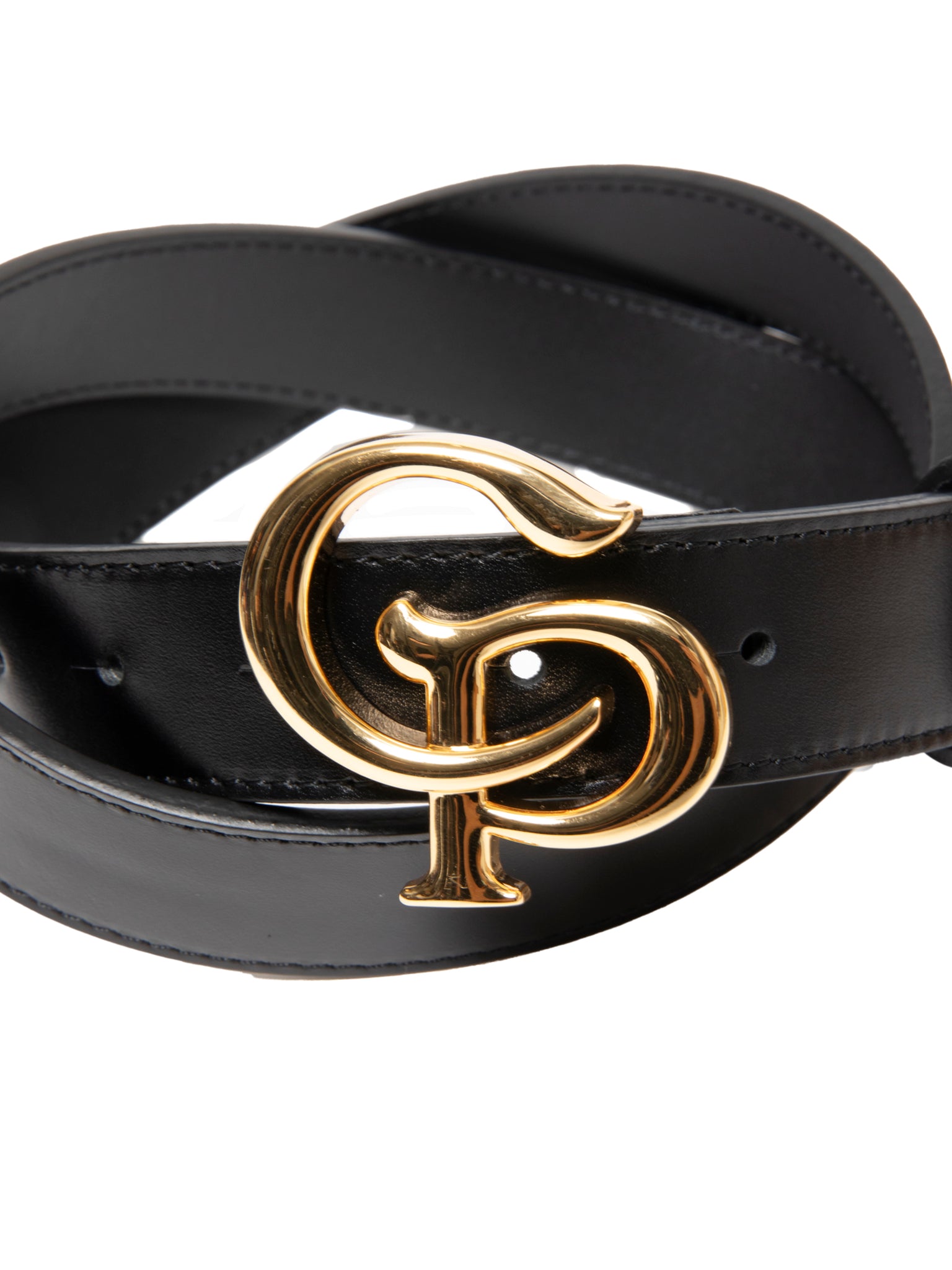 Symbol Buckle Leather Belt