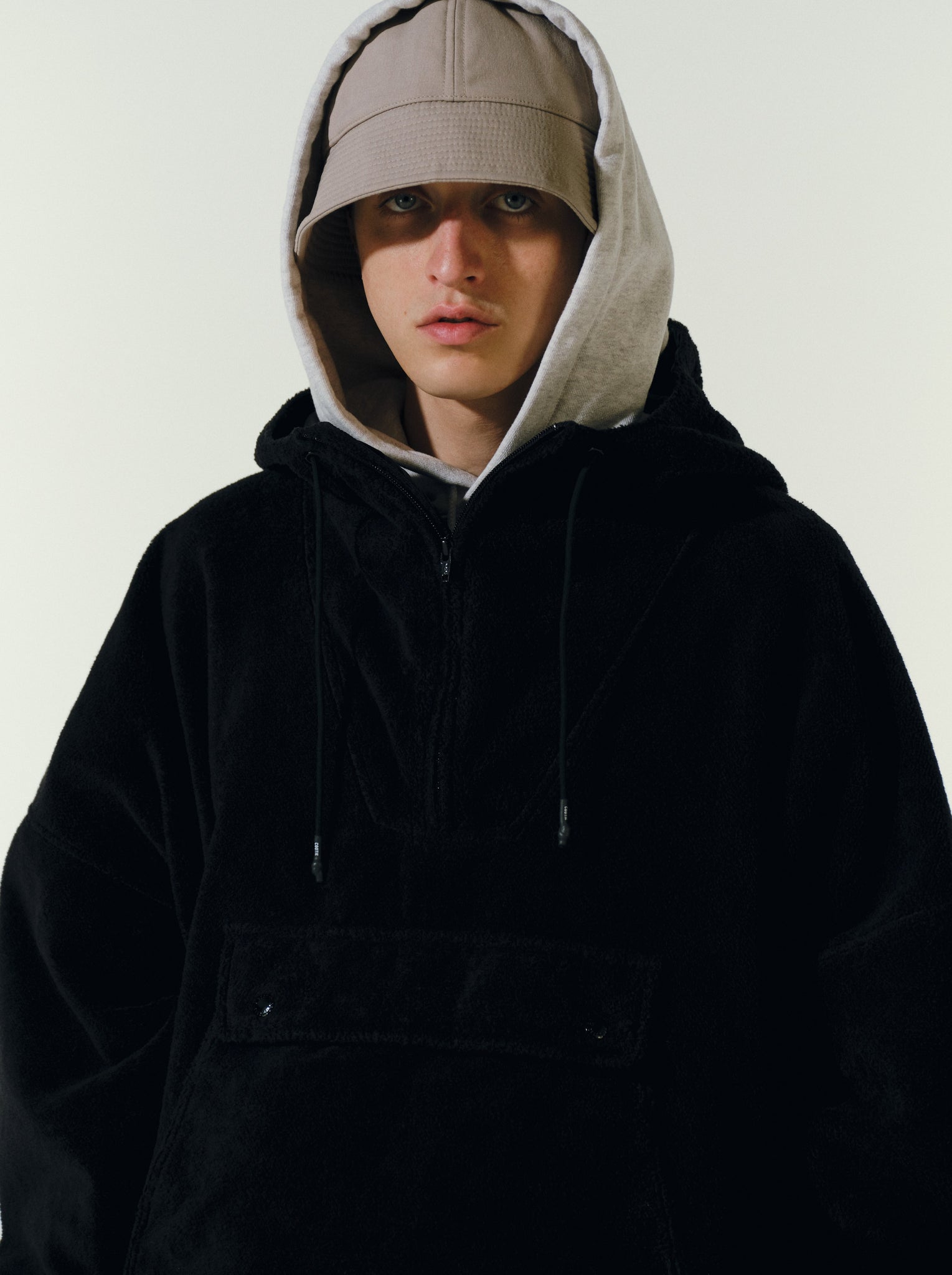Garment Dyed Cotton Boa Anorak Hoodie
