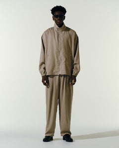 T/W Gabardine Stand Collar Zip Up Jacket