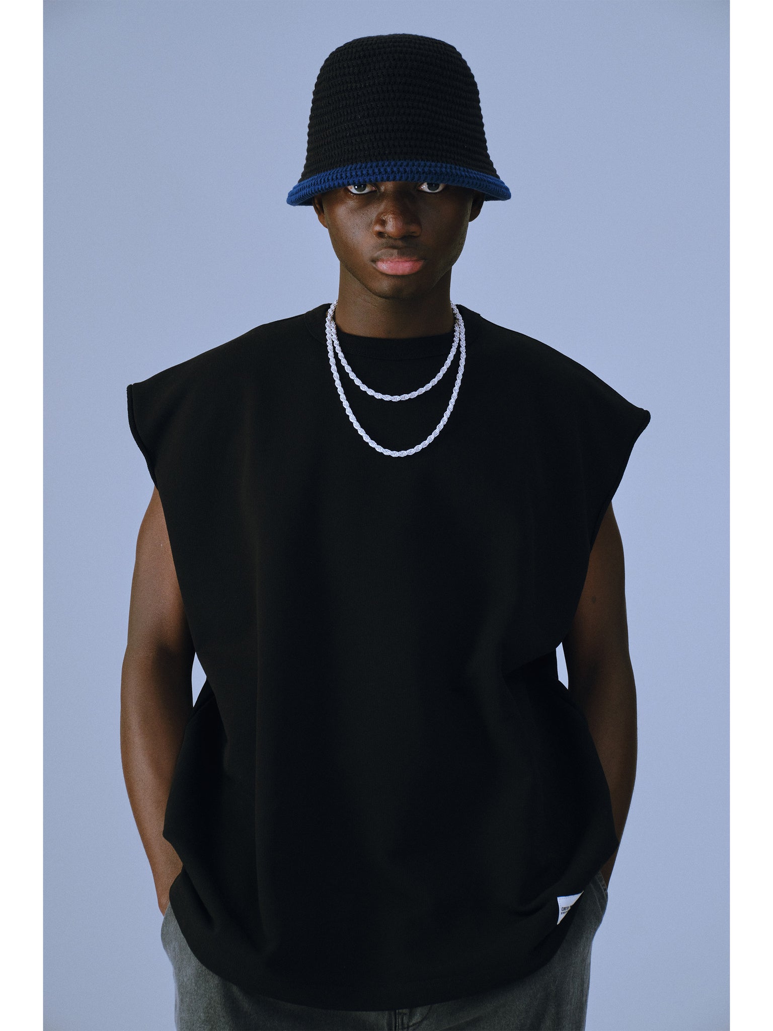 Inlay Sweat Cut Off Sleeve Tee