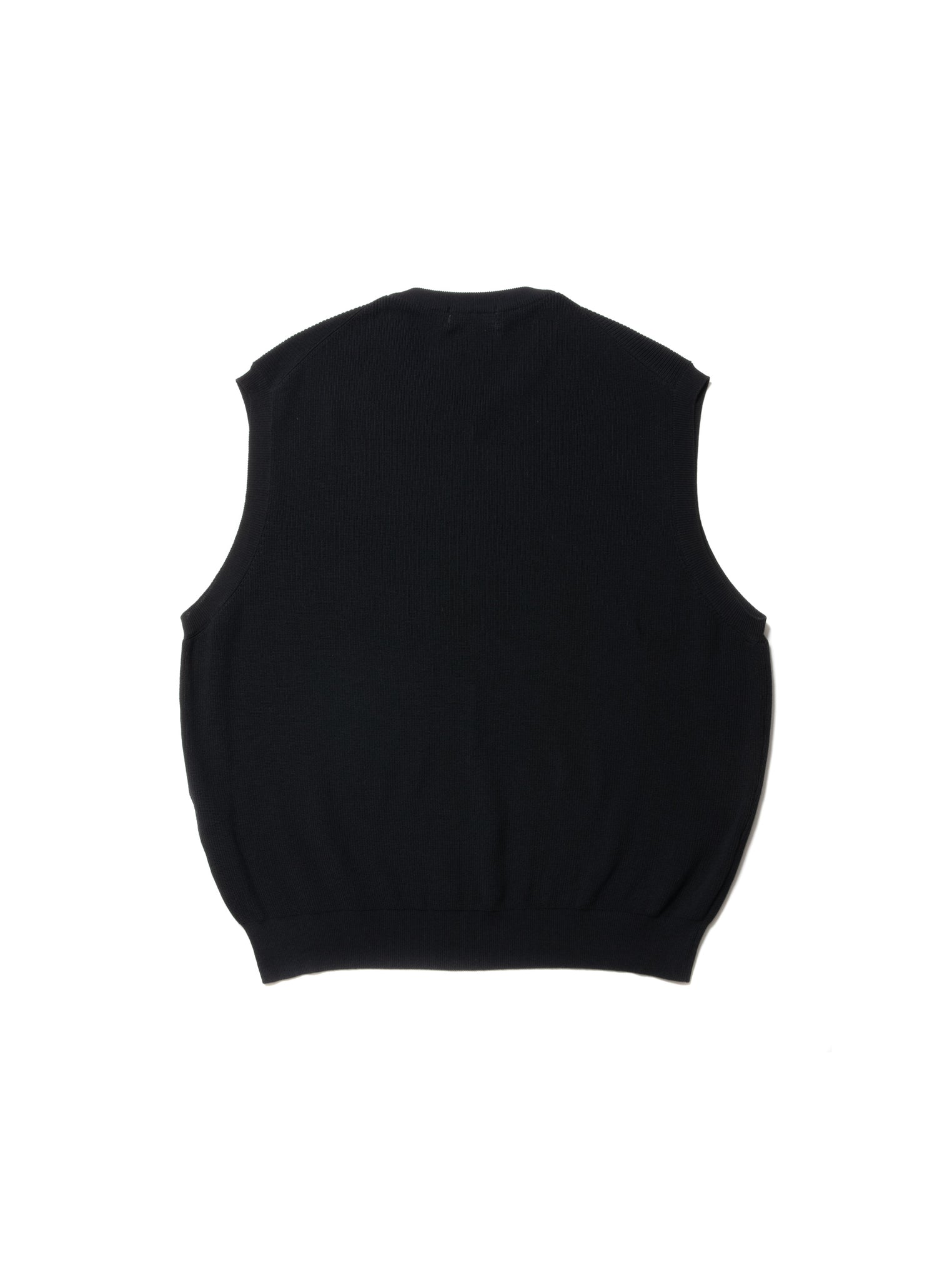 Hard Twisted Yarn Rib Stitch V Neck Vest